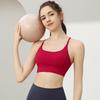 Women's Quick-Dry Thin Strap Shockproof Yoga Sports Bra with Fixed Cups and Stylish Back