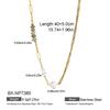 European-American Fashion Natural Stone & Freshwater Pearl Gold-Plated Stainless Steel Necklace