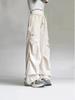 Women's XS Off-White Quick-Dry High-Waisted Wide-Leg Cargo Pants - Petite, Summer 8-Point Style