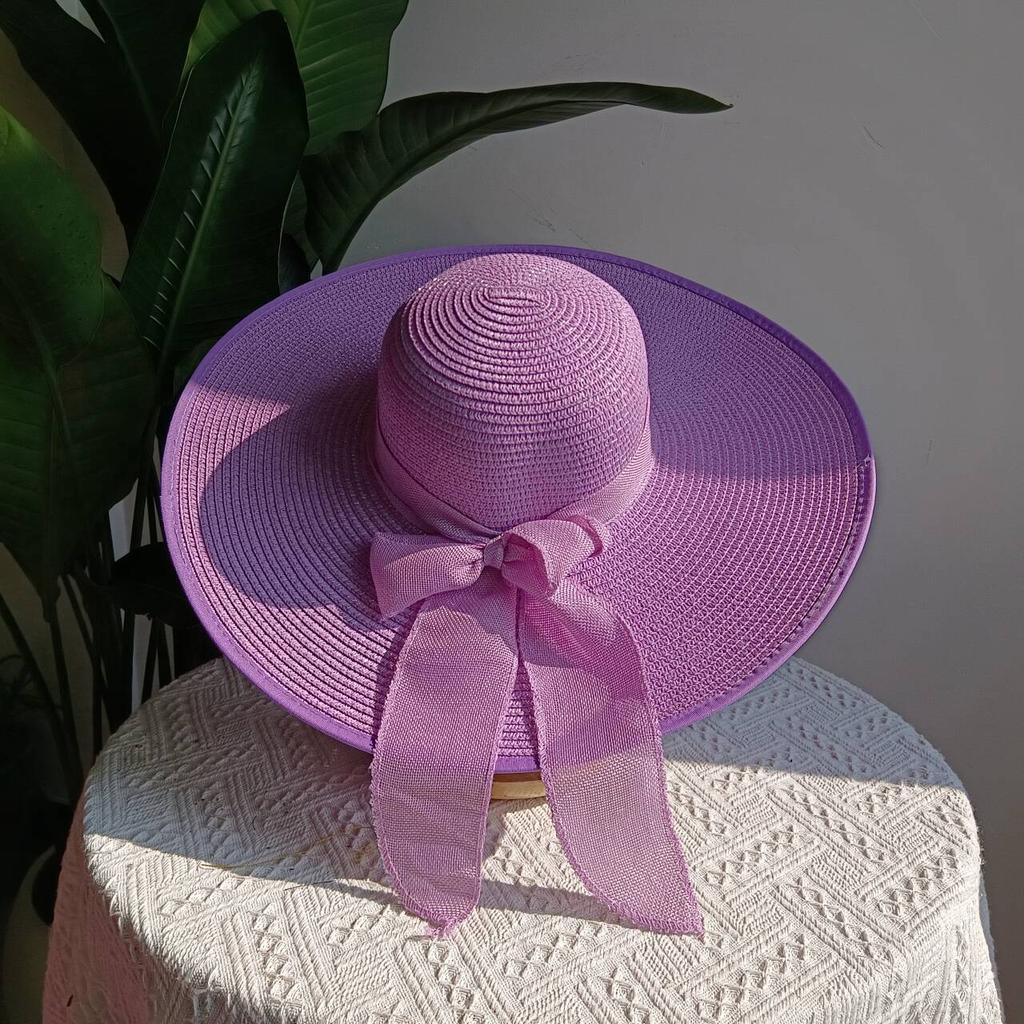 Summer straw hat 2025 large brim outdoor sun protection sun hat travel vacation foldable beach hat sombrero para sol mujer