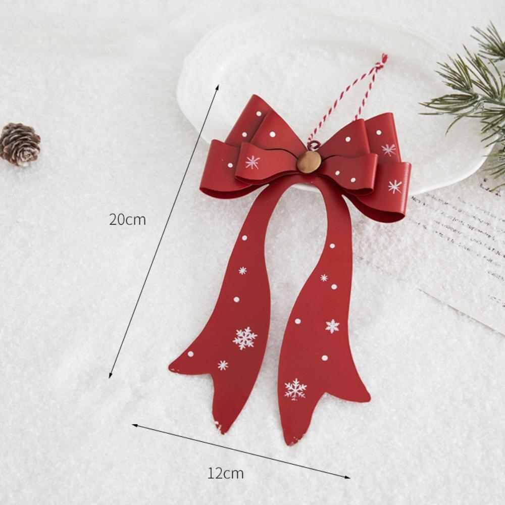 Wrought Iron Christmas Bow Ornament Bowknot Design Christmas Hanging Decor Window Display