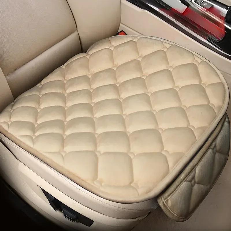 Universal Warm Plush Car Seat Covers Autumn Winter Cushion Protector for Sedan Hatchback SUV - Soft Comfortable Seat Mats
