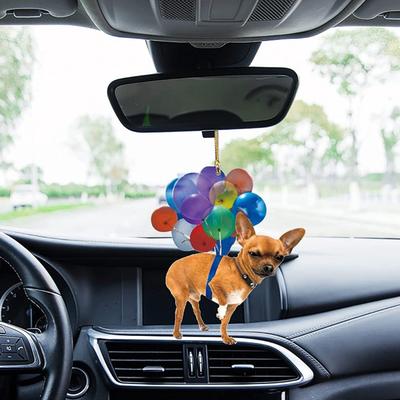 Fliegende Hunde Autoanhänger Hund und Ballon Autobehänge Ornament Lustige fliegende Hunde Autoanhänger Ornament Lustige Haustier-Heimdekorationen