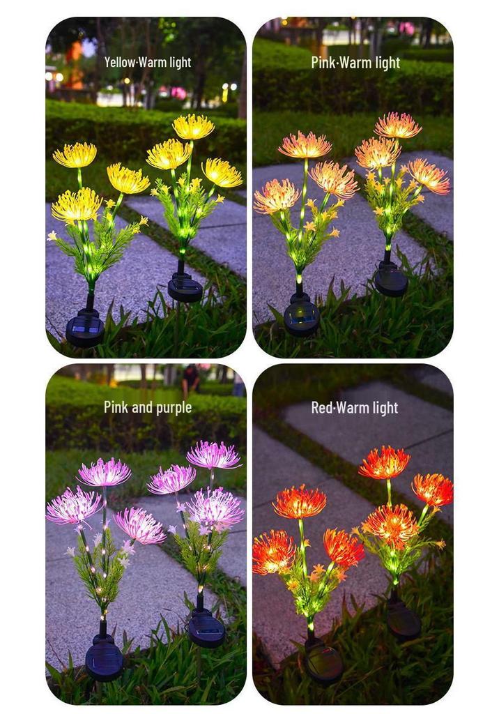 Cross-Border Solar LED Lycoris Radiata Lawn Light - Outdoor Decorative Ground Plug Landscape Lamp.