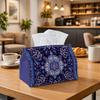 1pc Party Tissue Box, Classic Persian Mandala In Purple, Versatile Tissue Holder, Traditional Tile Design, Supplies for Outdoor Gatherings, Daily Desk