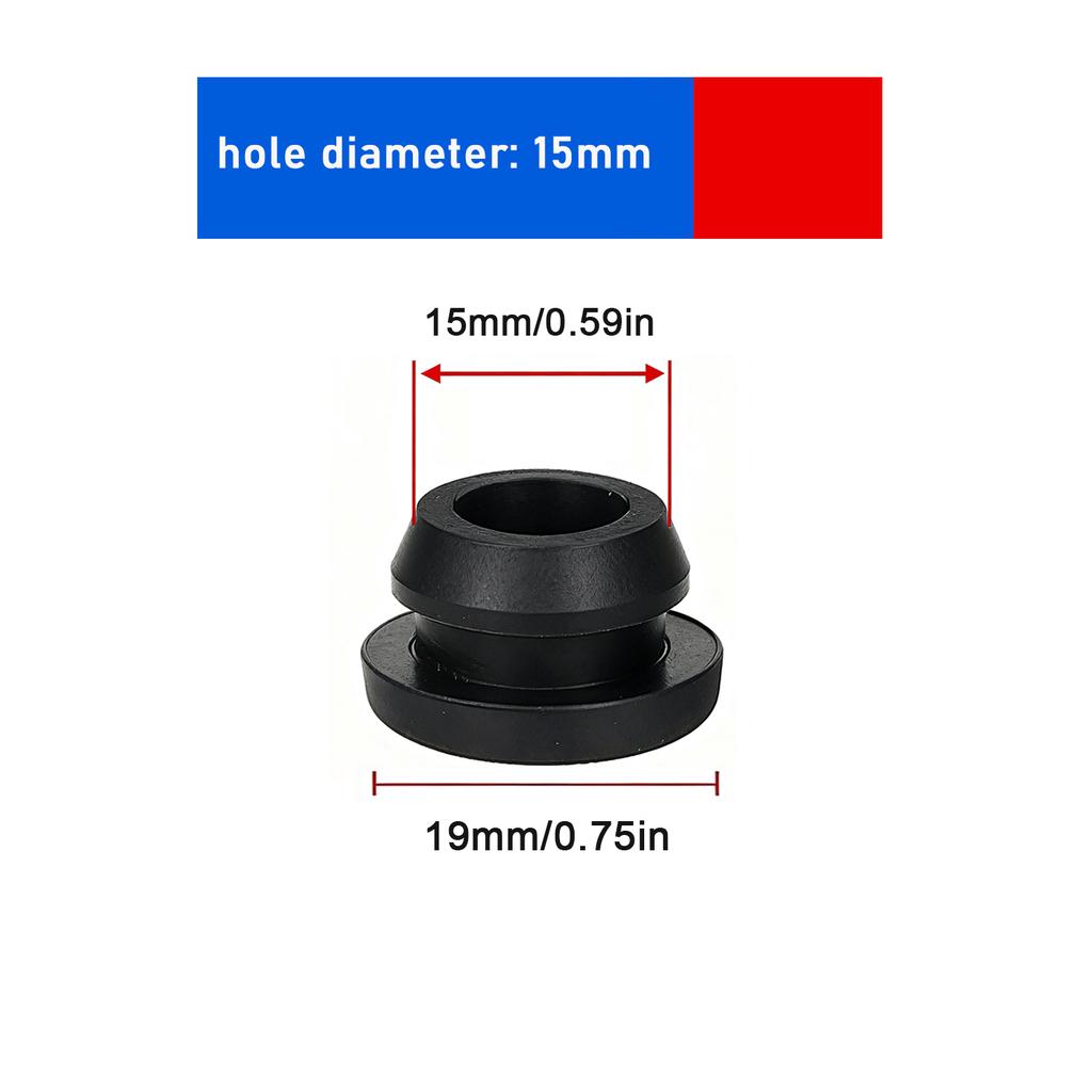 5 Stück 2,5-15mm Schwarz Konisch Aufschnappbar Silikonkautschuk T-Typ Stopfen Blindkappen Rohreinsätze Stopfen Beweis Hohe Temperatur