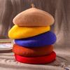 Korean Version of Wool Beret Women's Autumn and Winter Painter Hat Pumpkin Mushroom Hat Thickened Wool Warm Hat