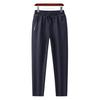 Men Outdoor Pants Drawstring Elastic Waist Loose Solid Color Zipper Pockets Soft Breathable Thickened Warm Casual Cold Resistant Men Sports