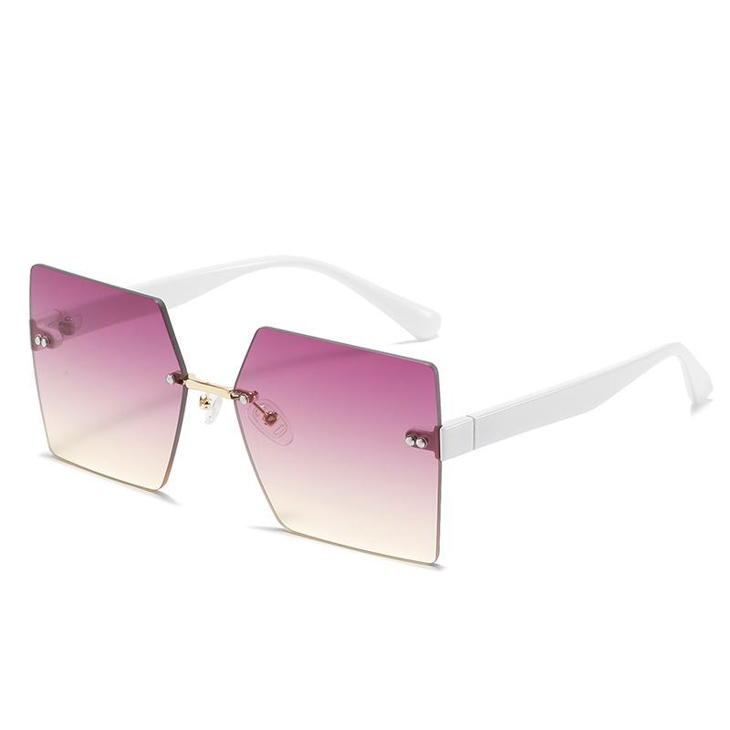 Frameless Sunglasses, Street Photography Personalized Square Pc Glasses, Multi-Color Sunglasses For Women