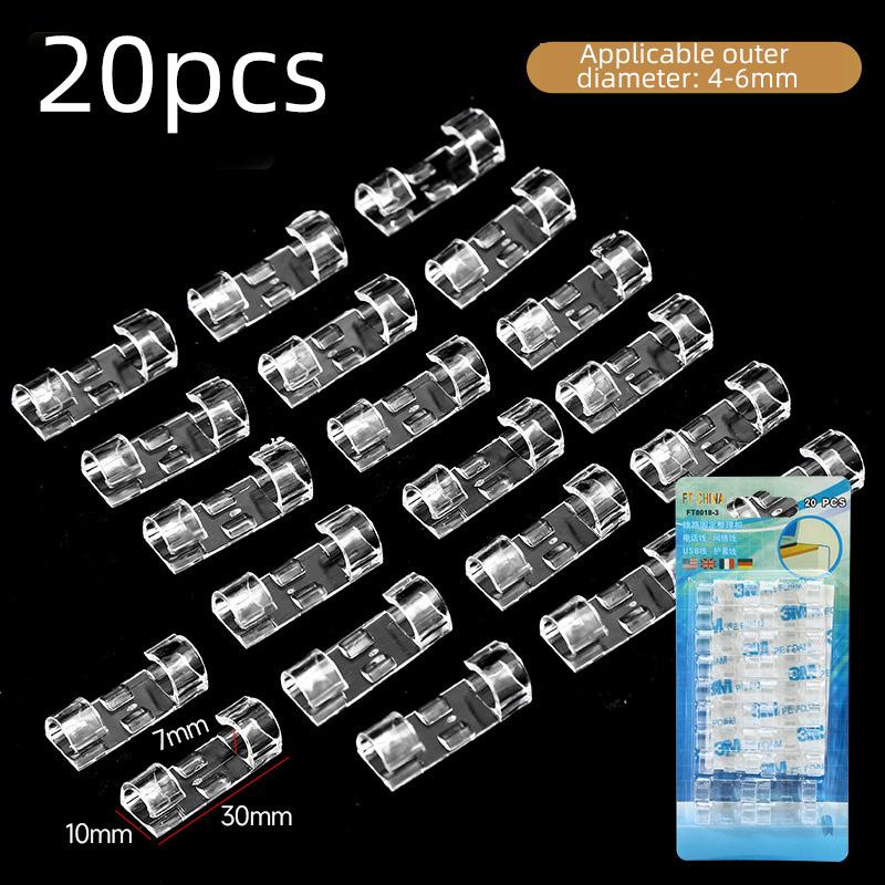 20/16Pcs Cable Organizer Clip Electric Wire Fixed Hooks Desktop Wire Manager Cord Holder USB Charging Data Line Bobbin Winder
