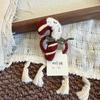 Handmade Red Reindeer & Cat Embroidered Christmas Hair Scrunchies