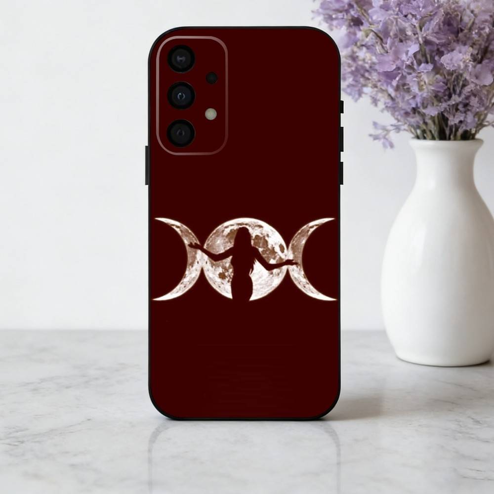 O-Occult W-Witchcraft M-Moon G-Gothic Witch Phone Case For Samsung Galaxy A73,A72,A71,A70,A53,A52,A51,Soft Silicone Black Cover