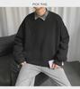 Men's Trendy Hong Kong Style Long-Sleeve Sweatshirt - Versatile, Loose-Fit Solid Color for Couples and Students, New Autumn Top