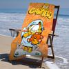 proof beach towel with a Cute Garfield pattern - soft,absorbent,quick-drying,machine washable - perfect for swimming,camping,bathing