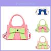 Stylish Korean Toddler Shoulder Bag For Kids Featuring Chic Color Block Design And Sweet Bow Detail