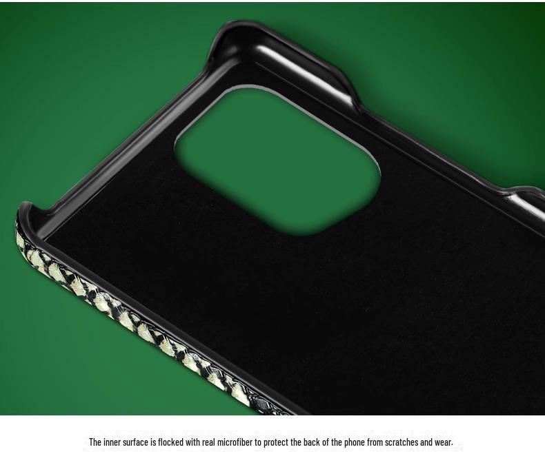 OPPO A2 Genuine Leather Protective Case with Python Skin Pattern