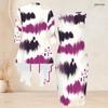 Women Plus Size Printed Two Piece Outfit Sleeveless Bodycon Dress Long Sleeve Draped Cardigan