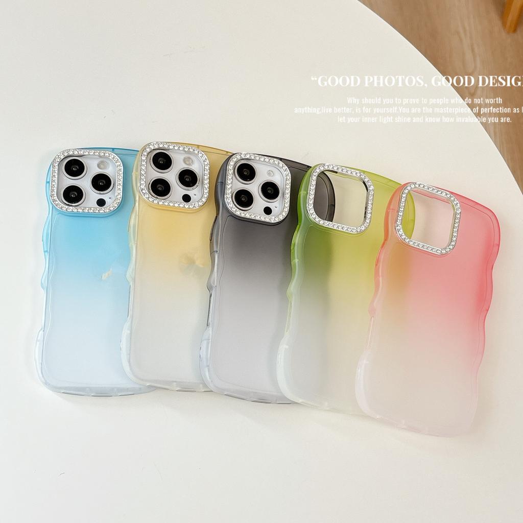 Applicable iPhone 17Promax mobile phone case Apple 16 glitter transparent gradual change wave pattern 15PRO protective case
