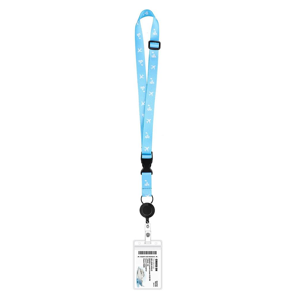 Nautical World Print Retractable Lanyard Card Holder Badge Reel Lanyard Id Card Holders For All Cruises Ships Necklaces Keychain