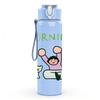 1PC Morning Workout Cat Cartoon 750ml Color Plastic Sports Water Bottle Leakproof Flip Straw Lid For Sports Office Home Use
