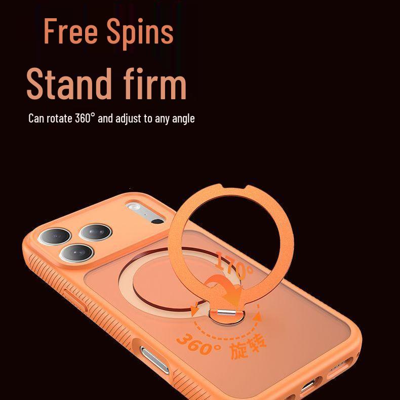 Apple Magnetic Rotating Racing Phone Case 17 Pro Max Anti-fall with Bracket Assembly