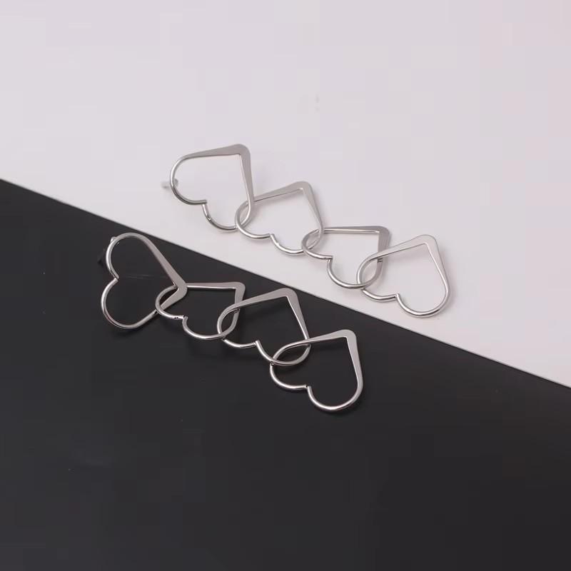 Korean Heart Hanging Earrings White Enamel Imitation Pearl Elegant Trendy Red Pink Acrylic Heart Dangle Earrings