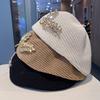 Hepburn Wind Heavy Industry Beaded Forward Hat Women's Summer Hollow Breathable Beret Rhinestone Wheat Ear Versatile Cap
