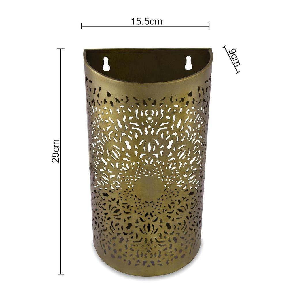 Wall Light Lamp Moroccan Filgree Holder Light Vintage Home Decor Items Wall Hanging Antique Decorative Items (Corded Electric)