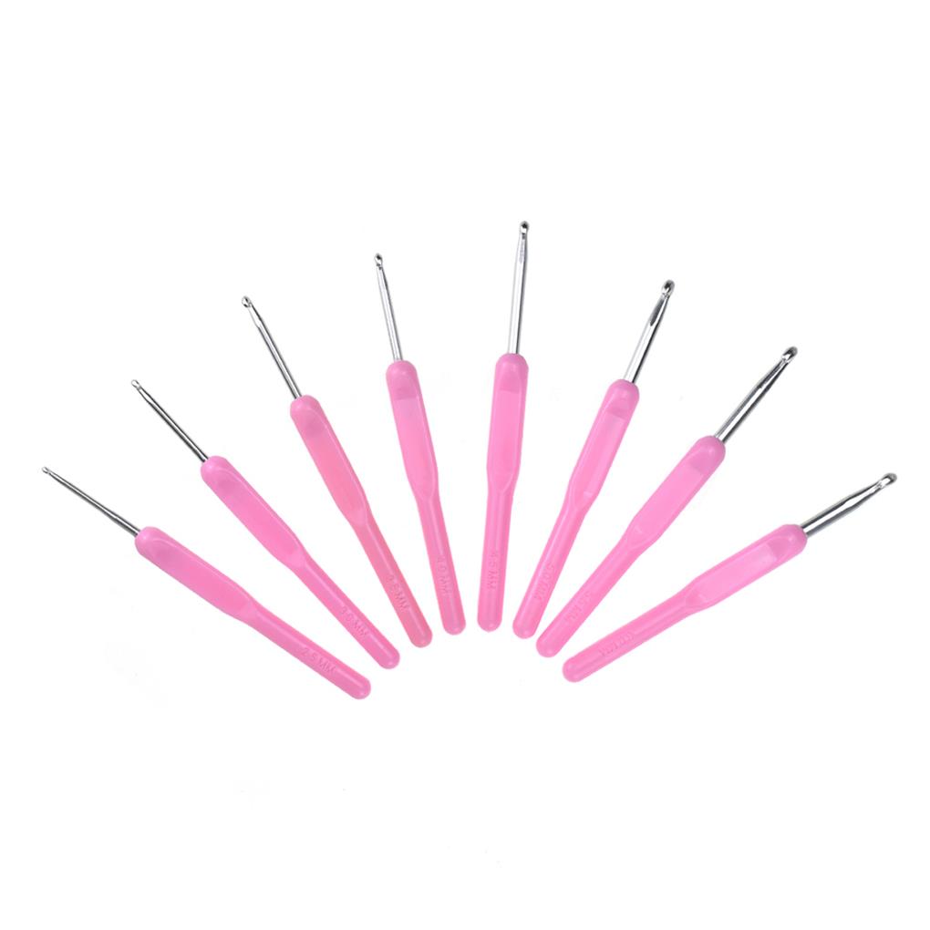 8 Pieces PE Knitting Hook Replacement Professional Scaled DIY Household Crochet Sewing Needle Tool Accessories
