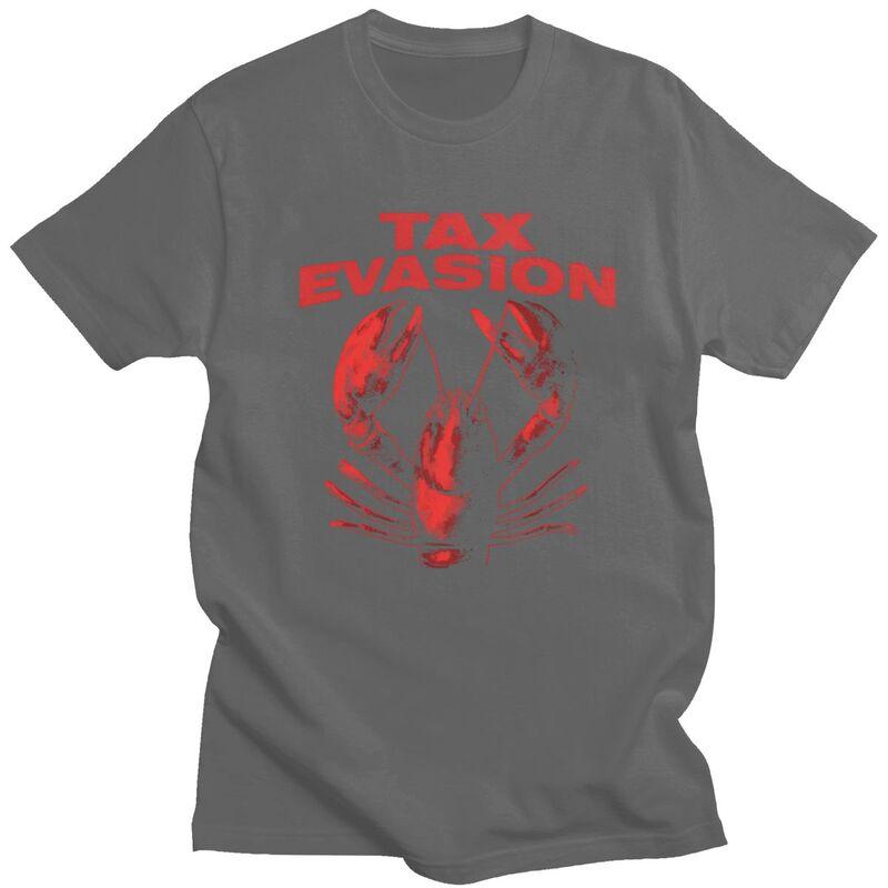 Men Funny Tax Evasion Lobster Meme Design T Shirts Summer Short Sleeve Pure Cotton Colthing Leisure Novelty Graphic Tee Tops