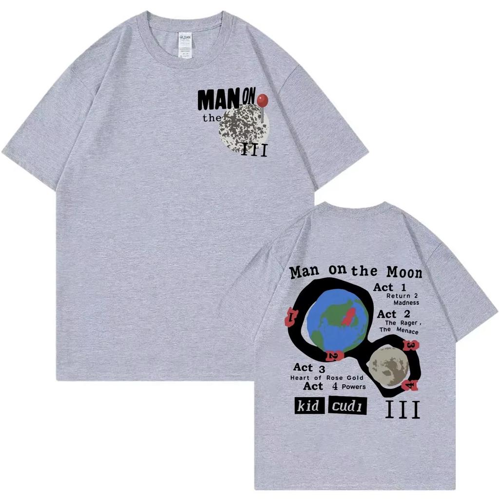 Rapper Kid Cudi Unisex on The Moon III Album Tshirt High Street Fashion Trend Short Sleeve Tshirts Unisex Casual Cotton T Shirts