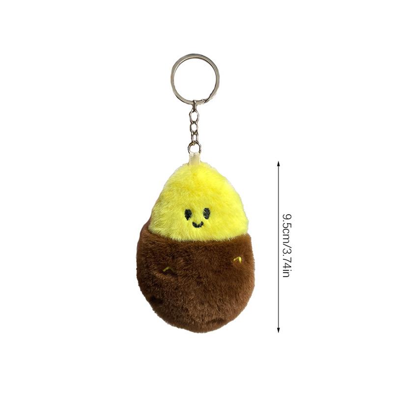 Cute Sweet Potato Plush Toy Keyring Kawaii Baked Sweet Potatoes Stuffed Pendant Backpack Hanging Charms Car Keychain Kid Gifts