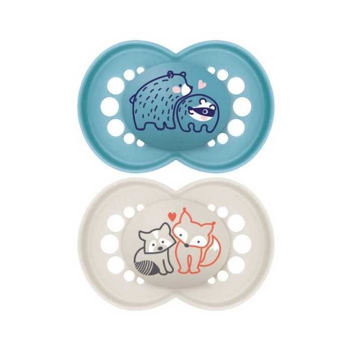 MAM Lollipops Original Nature Pacifier - 18+ Months - Silicone X2 (Model : Doe and Bird)