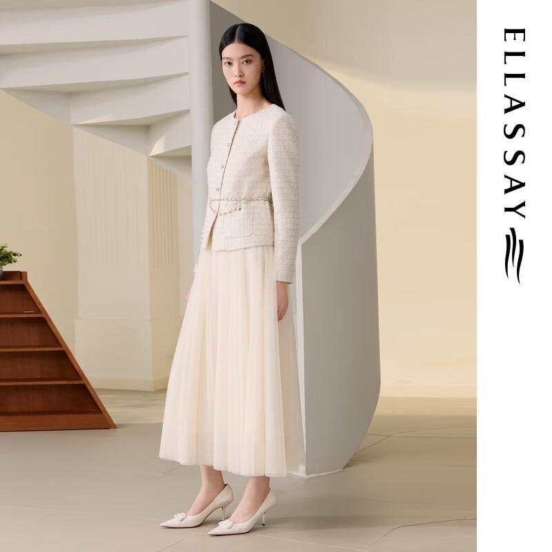 

ELLASSAY Women s 3D Woven Knit Dress - White Mix S