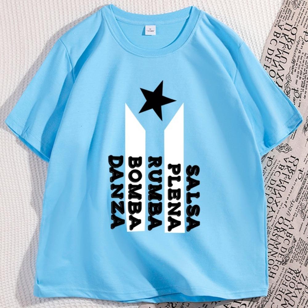 Salsa Plena Rumba T Shirt Men Women Puerto Rico Flag Tshirt Latin Music Lover T-Shirts Short Sleeve Round Neck Clothes