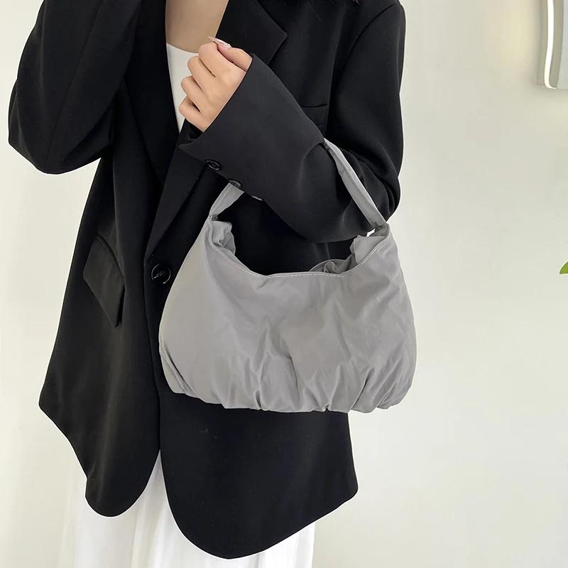 Casual Solid Color Nyl Simplicity Women's Top-Handle Bags 2026 Large Capacity Sewing Thread Versatile Shoulder Bags