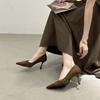2026 New Spring Suede Women Slip On Shoes Sexy Thin High Heels Wedding Party Shoes Women's Elegant Pointed Toe Dress Pumps