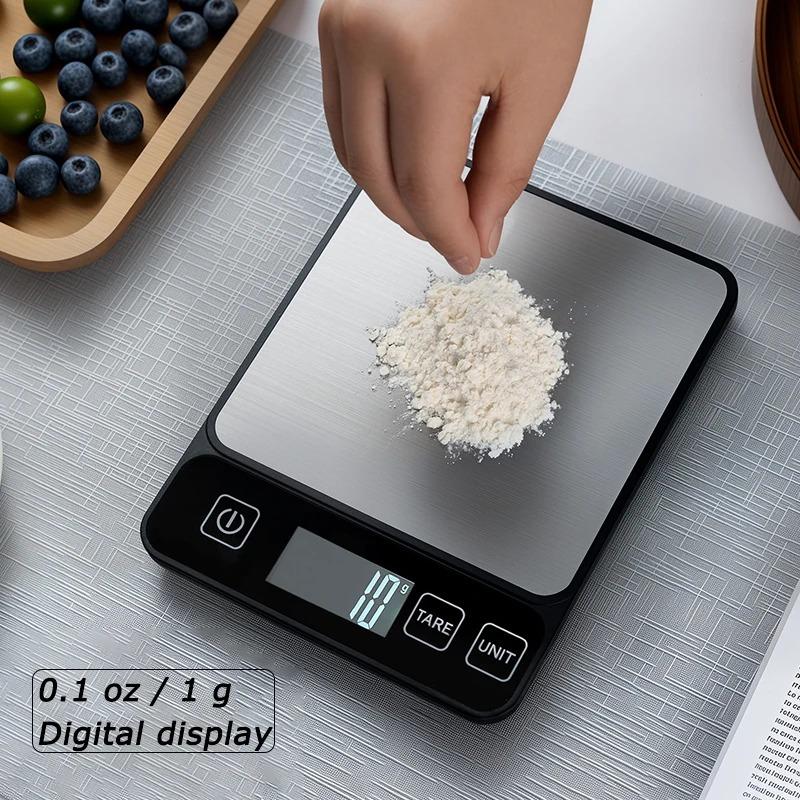 10kg/1g Digital Kitchen Scale Baking Gram Weight Scales LCD Display Electronic Table Scale Personal Healthy Diet Food Scale