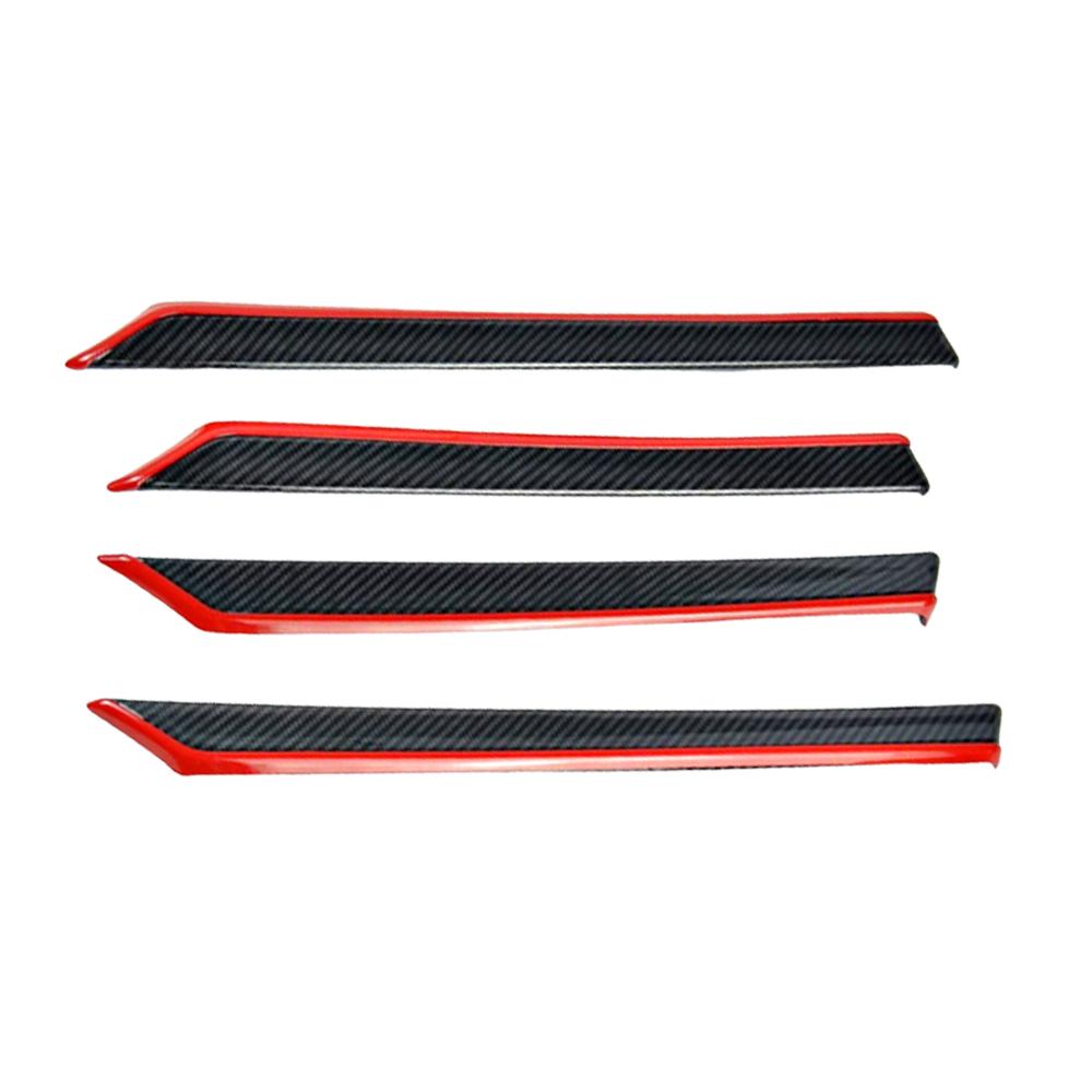 8pcs Car Interior Door Cover Trims decorative accessories For Honda 10th Generation Civic 4-Door 2016 2017 2018 Carbon fiber red