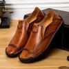 Spring 2020 Men's Large Size Leather Driving Moccasins - Retro Business Casual Shoes