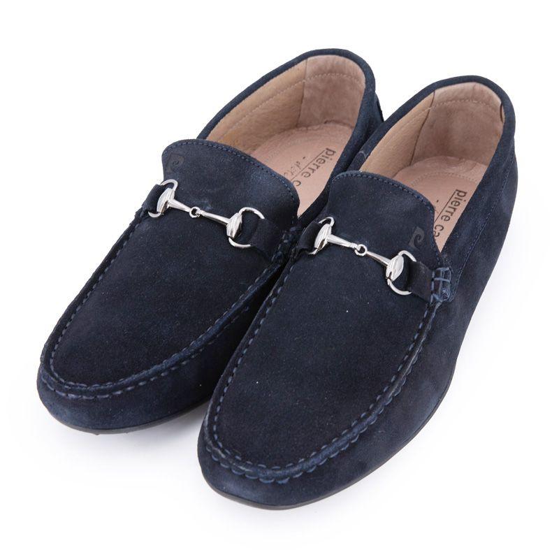 Suede Moccasins with Metal Detail Men PIERRE CARDIN