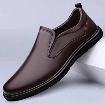Fashion Handmade Men's Business Shoes High Quality Mens All-match Loafers Genuine Leather Mens Slip On Walking Shoes Stylish Male Flats