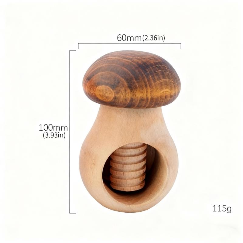 Multifunctional Wooden Walnuts Cracker Mushroom Designs Nut Sheller For Family Kitchen Use Home Essential