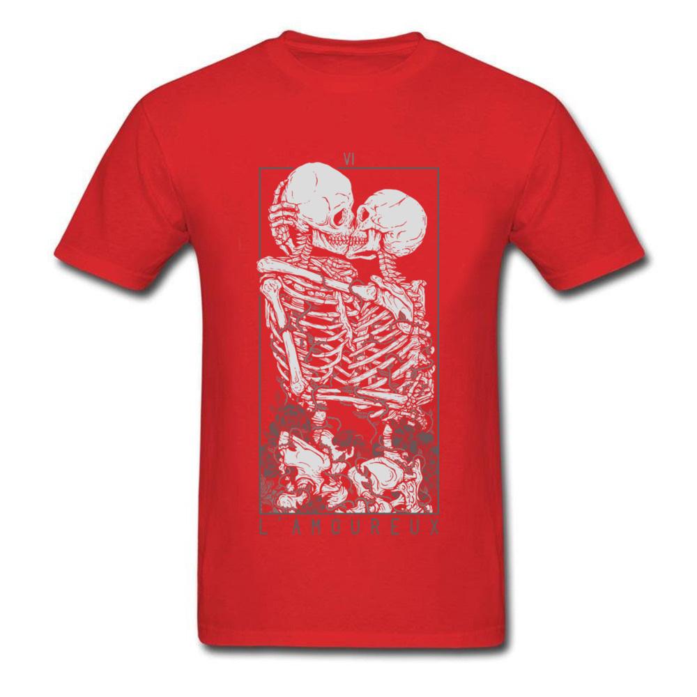 

The Lovers Sweet Kiss Skull Tshirts Hug Me Pure Cotton Couple Skeleton Skull T Shirt Unisex Easter Day Death Punk Style T Shirts 4XL