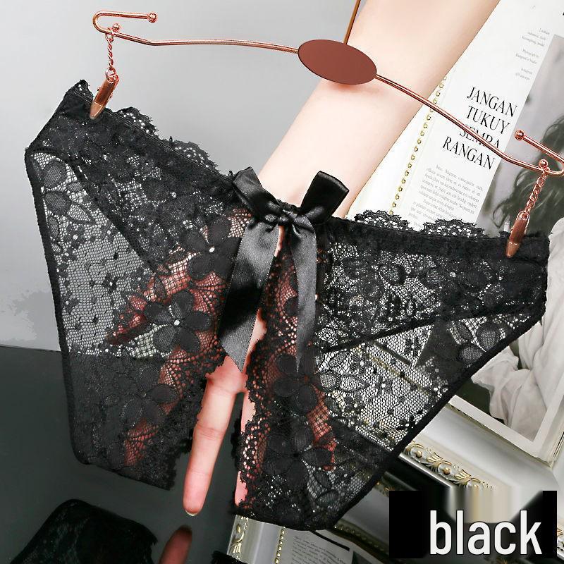 Lace Seamless Open Crotch Panties with Bow - Women's Sexy, Breathable, and Charming Design