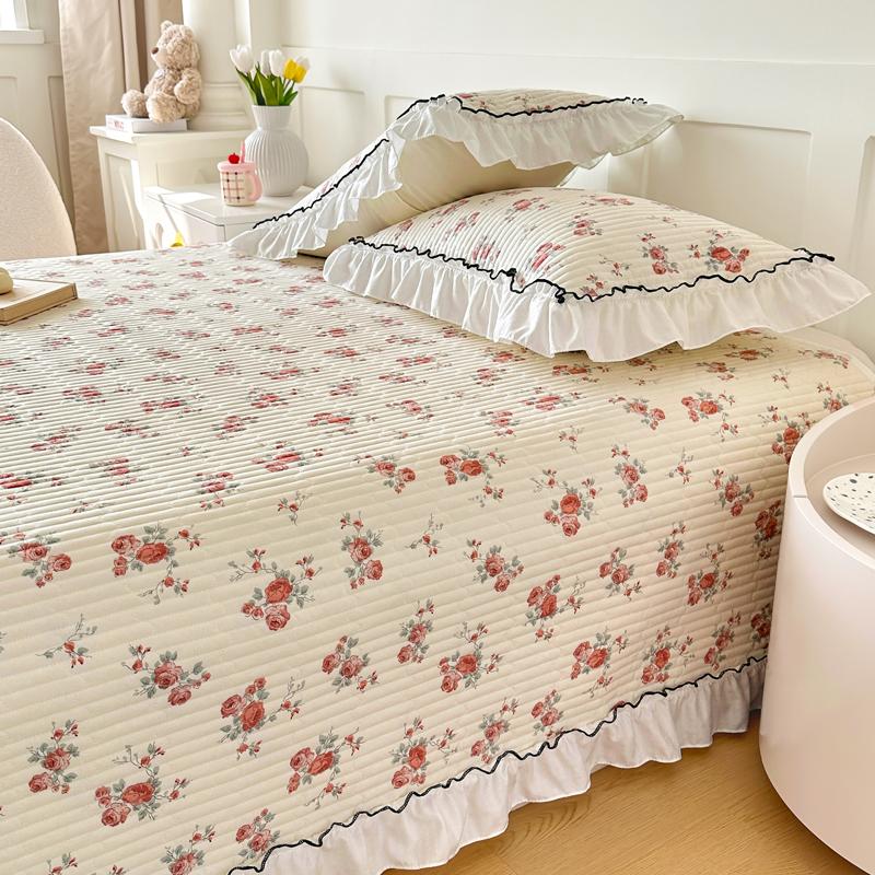 Bonenjoy Tagesdecke Gestepptes Bettlaken Einzel-/Doppelbettüberwurf Blumenmuster Matratzenschoner Weiche Laken cubrecama (Kein Kissenbezug)