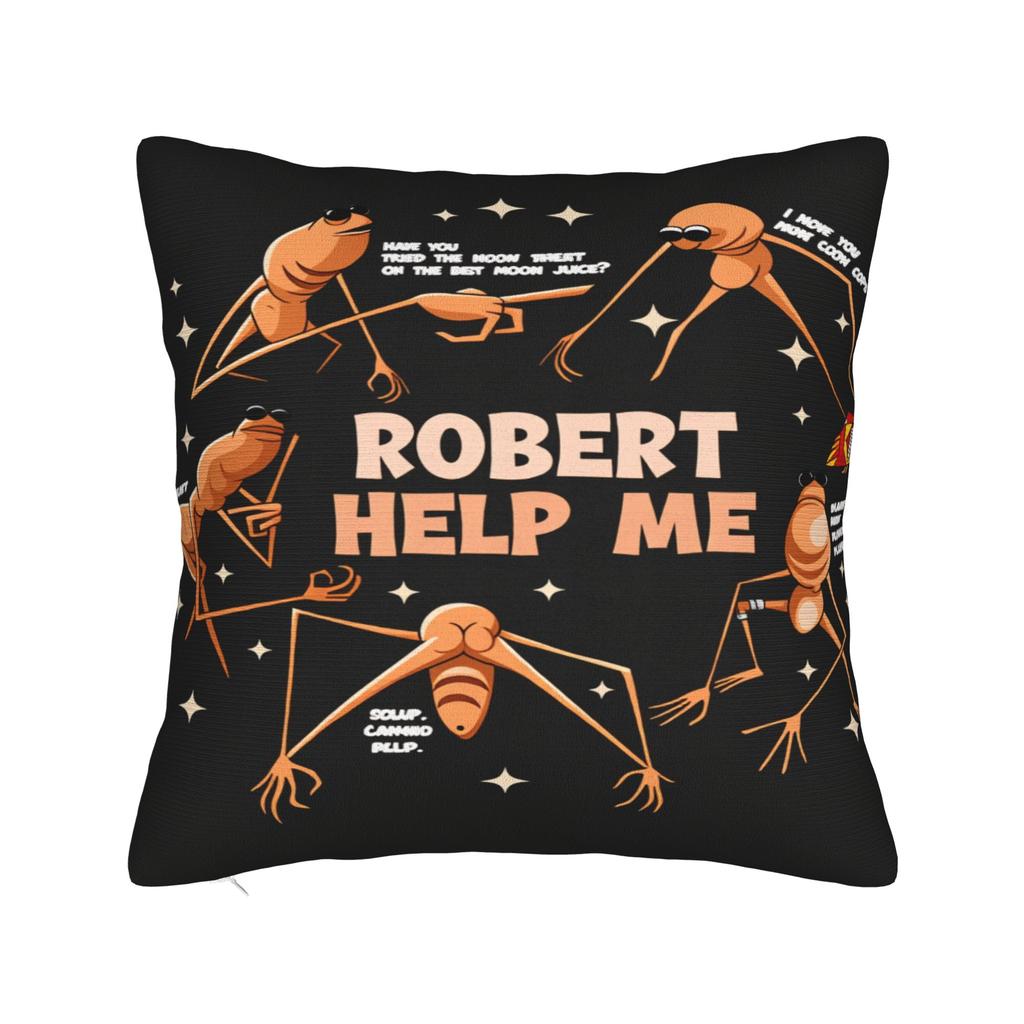Funny Robert Help Marcus The Worm  Pillowcases  Retro Trendy Pillow Case For Office Car Home Decor Comfy Pillow Cover