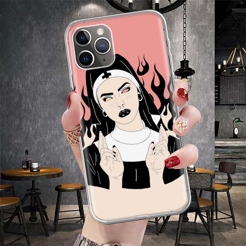 Rosa Katzen Schädel Zauberin Hexe Weiche Handyhülle Für IPhone 11 17 Air 16E 16 Pro Max 15 + 14 Plus 13 Mini 12 Apple 7 SE 8 Hüllen C