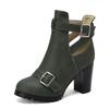 Fashion Women Chelsea Boots 2025 Spring Autumn Shoes Lady Fashion Platform Buckle Hollow Motorcycle Booties Female Thick Heel Pumps