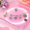 Original Valentine'S Day Charms Bead Pendent Copper Heart Love Rose Bear Charms Fit Bracelet Bangle Woman Diy Jewelry Gift